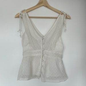 White Abercrombie sleeveless peplum top, XS
